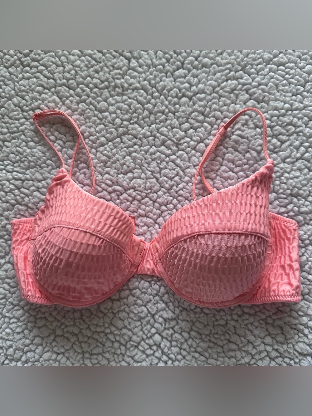 TRIANGL bikini set peach pink crinkle texture cheeky cut adjustable straps S - Picture 3 of 13